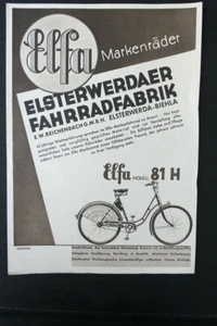 alter Druck Werbung Elfa Fahrrad Flyer vintage Handzettel Sammler - Picture 1 of 6