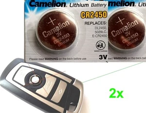 2 Batterien Schlüssel BMW F-Modelle Fernbedienung Funkschlüssel Batterie F30 F10 - Bild 1 von 2