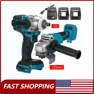 Angle Grinder Impact Wrench Cordless Tool 125mm Combo Kit Brushless For Makita - Picture 1 of 6