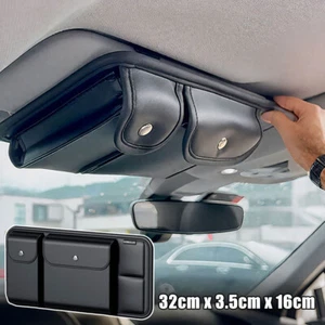 Luxury Car Sun Visor Organizer Universal Visor Panel Storage Bag Glasses Box - Bild 1 von 9