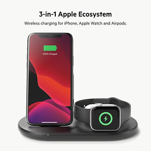 🔥Belkin Boost up 3-in-1 Wireless Charging Dock iPhone/Apple Watch New/Open-Box