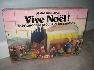 Presepe vintage francese MAKO Moulages Natale in gesso 1988 Vive Noel giocattolo USATO  - Foto 1 di 11