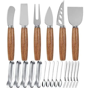 Charcuterie Board Accessories Spreader Knife Set Cheese Butter with Wooden Ha... - Picture 1 of 7