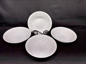 Corelle "SWEPT" White ~ USA ~ Set of 4 ~ Soup / Cereal Bowls ~ 7 1/4" - Picture 1 of 9