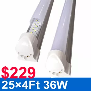 25×4 FT LED Shop Light Linkable Fixture 4500lm Bright White Work Garage Frosted - Picture 1 of 12