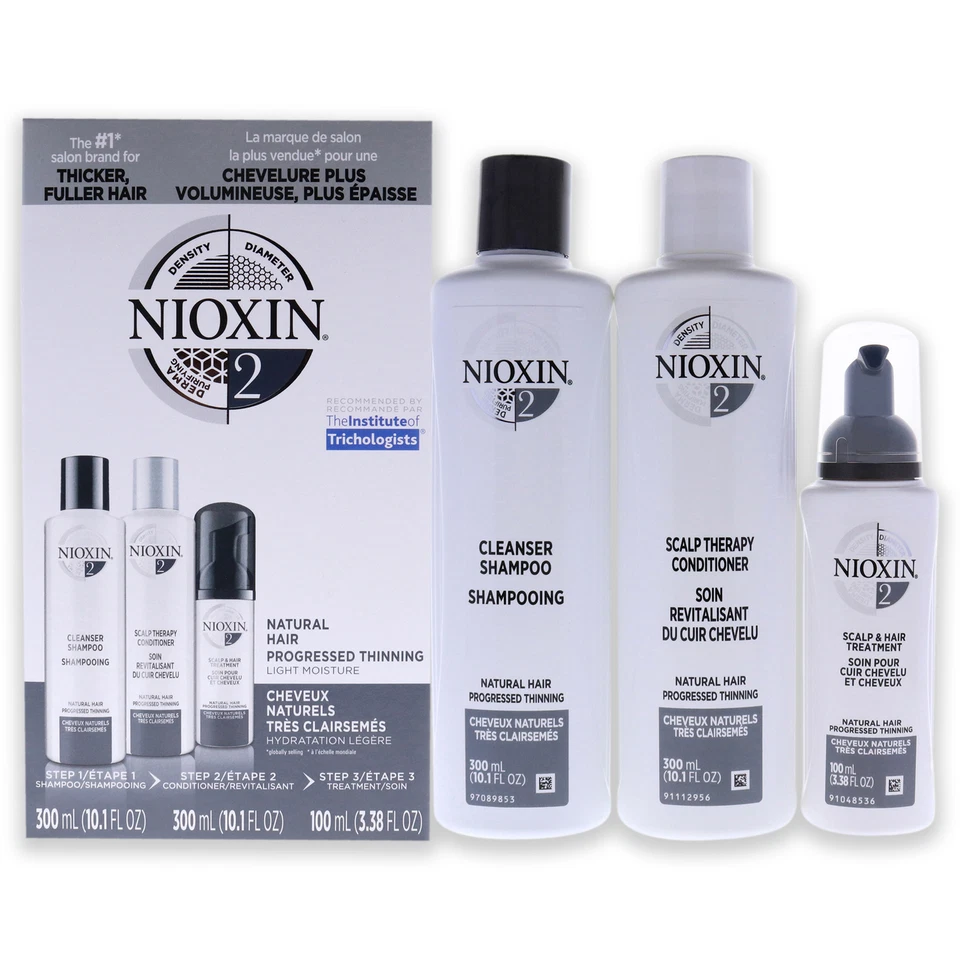 System 2 Kit by Nioxin for Unisex - 3 Pc 10.1oz Shampoo, 10.1 oz Conditioner - Image 1 of 1