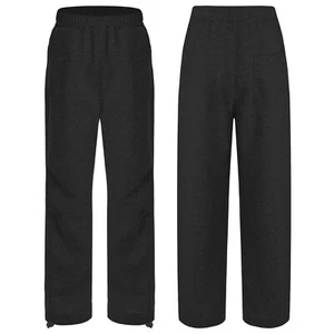 Unisex Kids Pants Hem Sweatpants Fitness Trousers Cotton Drawstring Performance - Picture 1 of 28