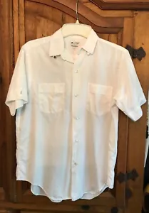 VINTAGE Marcel White snap collar Short sleeve SHIRT ROCKABILLY M - Picture 1 of 7
