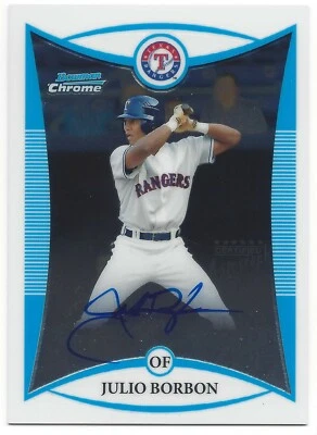 2008 Bowman Chrome Prospects Autograph #BCP122 Julio Borbon Rangers AU RC - Image 1 of 2