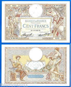 France 100 Francs 1935 1 August Serie R Merson Europe Frcs Frcs Free Ship World  - Picture 1 of 3