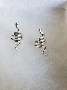 VIKING  STYLE~ Spiral SNAKE Bead ~ Beard, Dreadlock  Bead ~LOT OF 2- SILVER TONE - Picture 1 of 2