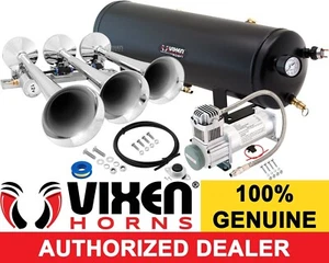 TRAIN HORN KIT FOR TRUCK/CAR/PICKUP LOUD SYSTEM /3G AIR TANK /200PSI /3 TRUMPETS - Foto 1 di 11