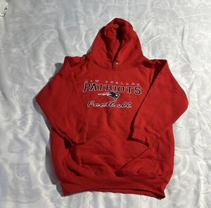 Gildan New England Patriots Football Red Hooded Sweatshirt Youth Medium - Picture 1 of 10