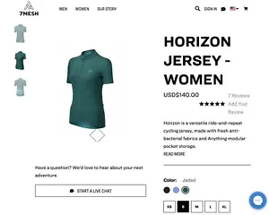 NEW NWT 7Mesh Horizon Jersey Women's Small, Jaded Color Cycling Shirt - Picture 1 of 5