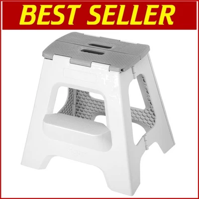 Portable 16-inch Folding Step Stool with Safety Handle - Maximum Support 330 lbs - Image 1 of 4