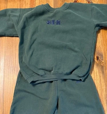 Vintage B.U.M. Equipment Niño Pequeño Sudadera Pantalones Sudadera Sudadera 3X Verde Foto 1 de 4