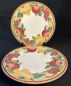 Menge 2 Pier 1 Imports Mosaik Obst 10 1/2" Essteller Hergestellt in Italien - Bild 1 von 4