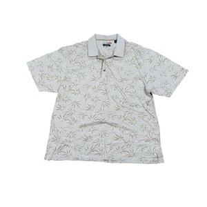 Camisa Polo Grand Slam XL Beige Tostado Estampado Hoja de Palma Manga Corta - Imagen 1 de 7