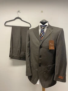 M&S COLLEZIONE 2PC SUIT PURE NEW WOOL IN BROWN 40R TRS W30 L32 BNWT (0628) - Picture 1 of 12