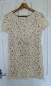 Zara ladies Ivory / cream lace dress short dress size EU small UK 10 - Picture 1 of 8