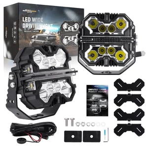 270° LED Work Light Pods 7" 252W White Amber DRL For Jeep SUV Mining Truck IP68 - Picture 1 of 18