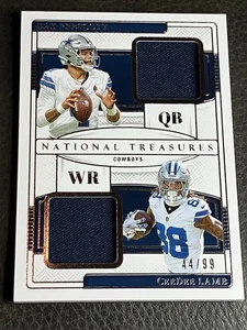 2024 National Treasures Dak Prescott + Ceedee Lamb /99 Dual Patch - Cowboys - Picture 1 of 2