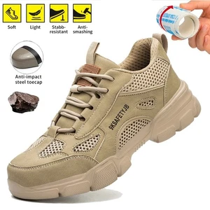 Safety Shoes Lightweight Mens Steel Toe Shoes Trail Running Shoes Outdoor Boots - Picture 1 of 24