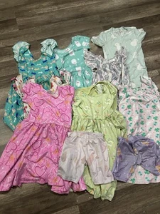 Bundle Lot Of 7 Dresses, 2 Shorts, 1 PJs Size 5/6 Dot Dot Smile Soft Girls Comfy - Picture 1 of 12
