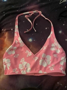 No Boundaries Women's Juniors Small 3 5 Pink & Floral Reversible Bikini Top NWOT - Picture 1 of 8