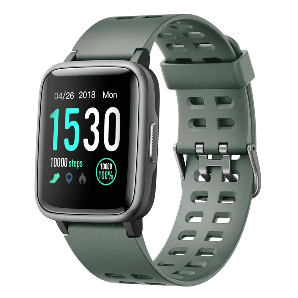 Reloj Inteligente para Teléfono Android iOS IP68 Impermeable, Rastreador de Ejercicio Frecuencia Cardíaca Foto 1 de 4