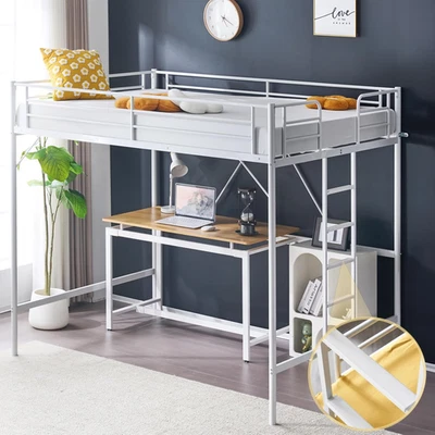 77.95"L x 56.22"W x 67.2"H Full Size Metal Loft Bed Frame Space Saving Full - Image 1 of 4