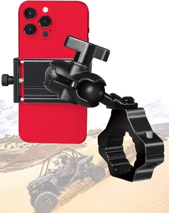 UTV Telefonhalter, SXS Telefonhalter Halterung auf 1,75"-2" Überrollkäfig Bar, passt 4,7"-7. - Bild 1 von 9