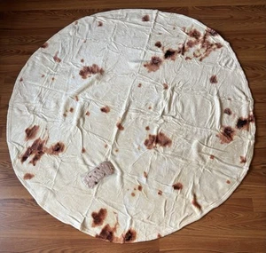 Burrito Tortilla Blanket Double Sided Size 60in With Eye Mask Kitschy Home Decor - Picture 1 of 5