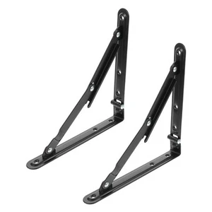 2 Pcs Collapsible Shelf Support Brackets Floating Hardware Folding Table - Picture 1 of 12