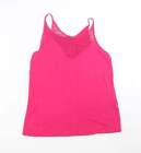 ESMARA T-Shirt rosa Viskose Camisole Damen Größe M Rundausschnitt - gehäkeltes Detail