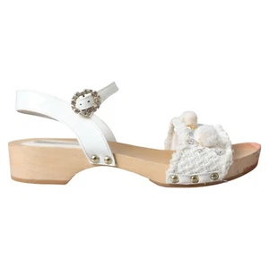 Dolce & Gabbana Kinder Schuhe Weiß Baumwolle Knöchelriemen Sandalen EU35 / US3,5 510usd - Bild 1 von 10