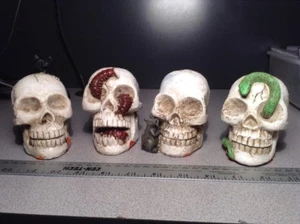 New Skeleton Skull And Spooky Accent Halloween Table Decoration 3.75 inches - Picture 1 of 12