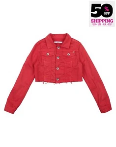 UVP 110€ PATRIZIA PEPE JEANS Kinder Crop Jacke Gr. S / 6Y ausgefranst Made in Italy - Bild 1 von 4
