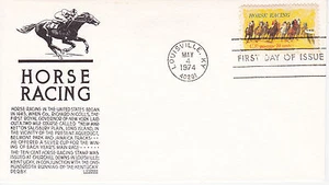 C STEPHEN ANDERSON CACHET FDC ERSTTAGSBRIEF - 1974 PFERDERENNEN AUSGABE SPORTS - Bild 1 von 1