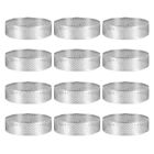12 Pack Stainless Steel Tart Rings 3 In,Perforated Cake Mousse ,Cake  Mold8691