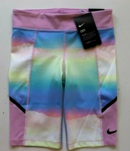 NIKE TECH PACK DRI FIT PRINTED BIKE TRAINING SHORTS CU8378-676 - KIDS GIRLS M - Picture 1 of 10