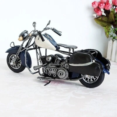 Vintage Handmade Metal Motorcycle Sculpture Collection Motorbike Model Toy Gift - Image 1 of 4