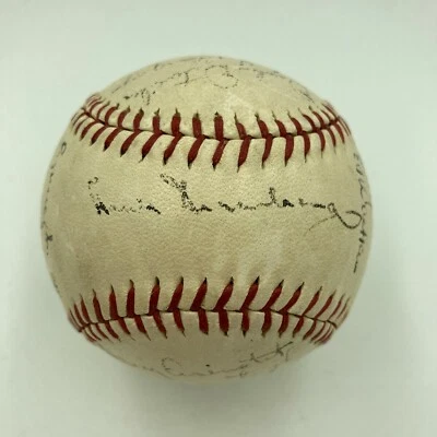 Hank Greenberg 1945 World War 2 Army Team Signed Baseball JSA WWII With JSA COA - Image 1 of 4