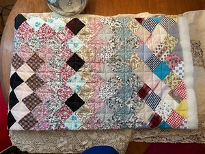 100% Cotton New Handmade Patchwork Quilt–Vintage-Patchwork 73"x62" Needs Border - Picture 1 of 13