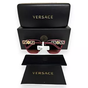 Versace Sunglasses VE4471BF 5475/5M Ruby Red Gold Logo with Crystals w/case NWT - Picture 1 of 9