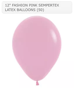 12" FASHION PINK SEMPERTEX LATEX BALLOONS (50 PACK) - Picture 1 of 2