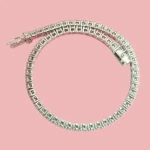 Round Cut 4.90 Ct Certified GH/VS Diamond Tennis Bracelet 14k White Gold - Picture 1 of 8