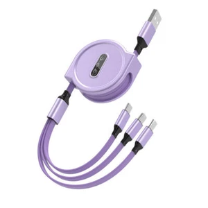 For Universal 3 in 1 Retractable USB Charger Charging Cable Cord for All Phones - Picture 1 of 12