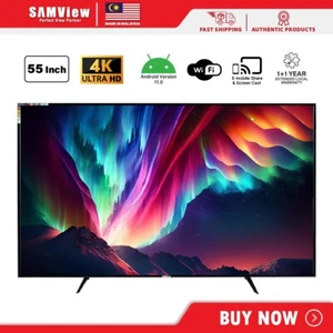 SAMVIEW UHD 4K Smart Digital 55" LED TV With Android OS V.11 With MYTV DVB-T2 - Picture 1 of 10