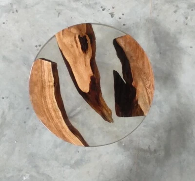 Round Clear Epoxy Resin Custom Table Handmade Table For Dinning Hall For Restro - Image 1 of 4